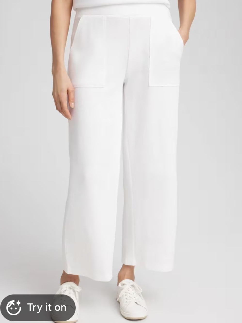 Chicos Beach Slub Crop Pants in Alabaster Size 12 NWT